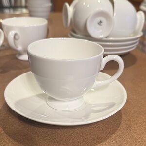 Wedgwood Classic White Teacup and Saucer Set